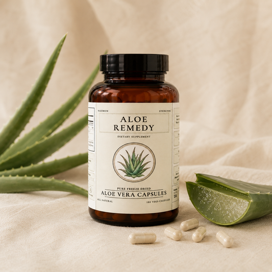 Aloe Remedy Freeze-Dried Aloe Vera Capsules | 180 Count | Daily Bladder Support